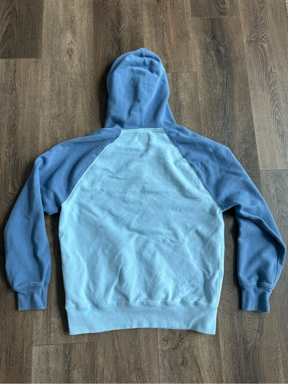 J. Crew Men's Two-Tone Color block Blue Pullover Hoodie Size Medium